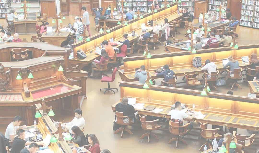 busy library full of students studying