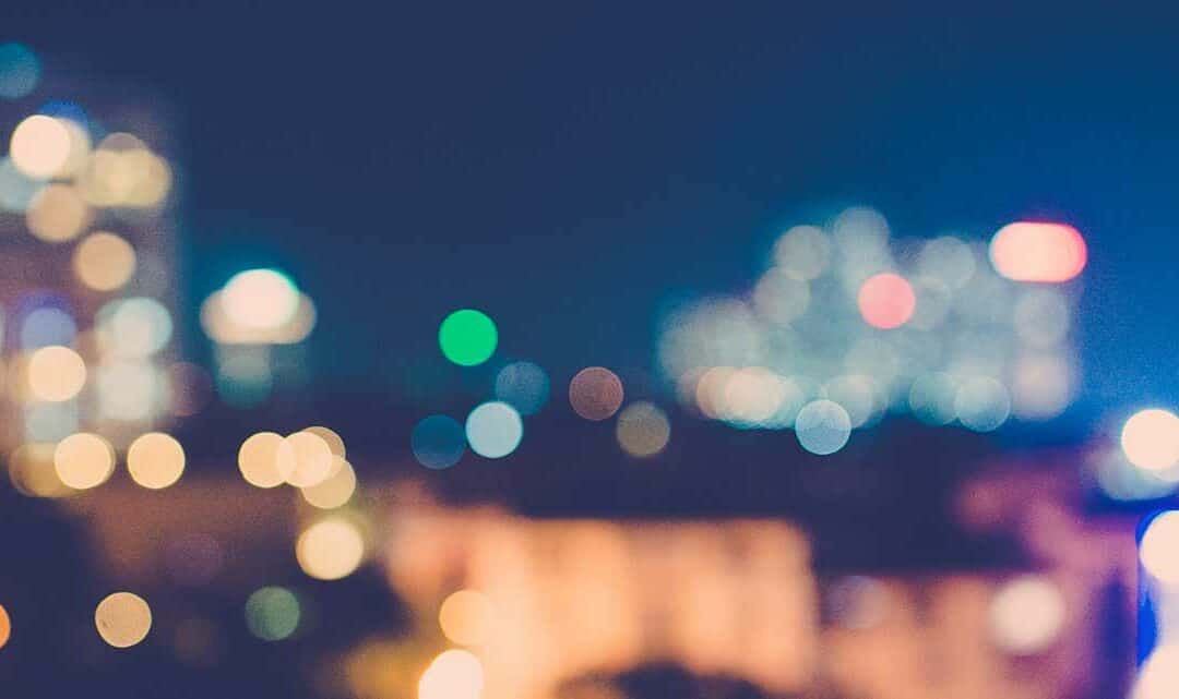 out of focus night-time cityscape image