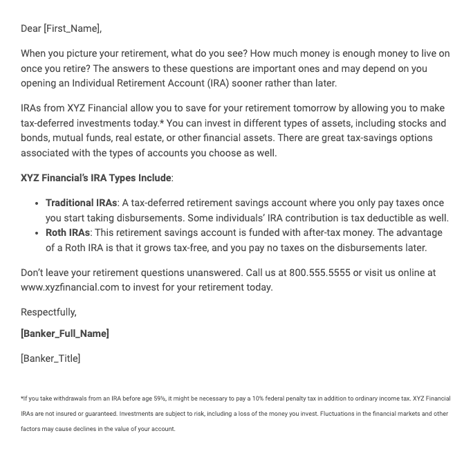 IRA Template – IRAs Complete Your Retirement Picture