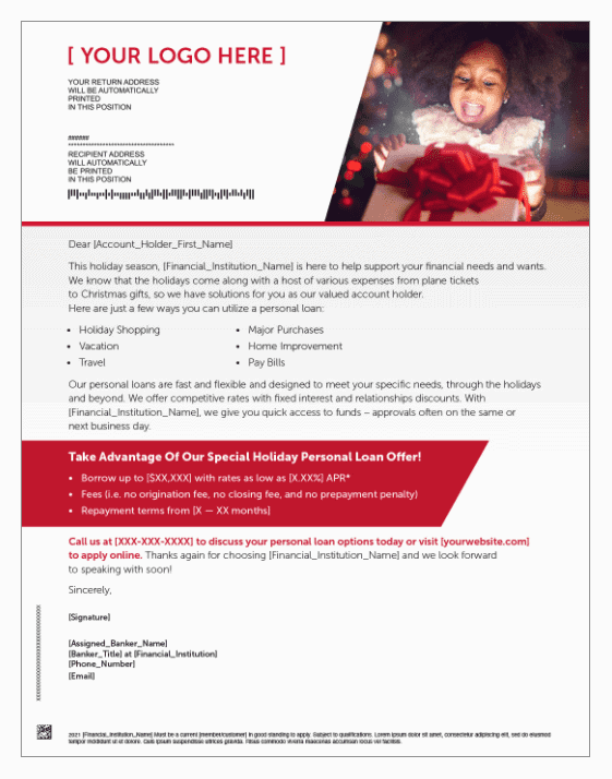 Personal Loan Letter - Holiday Child Gift