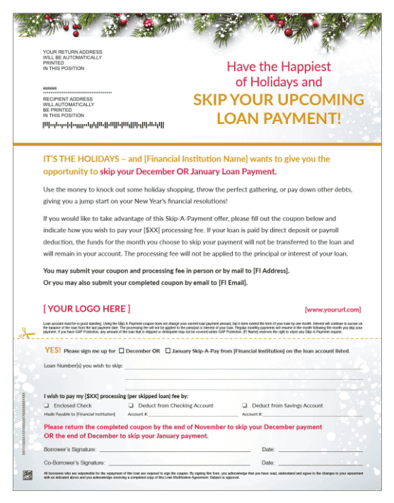 Skip A Payment Letter Happy Holidays Onovative