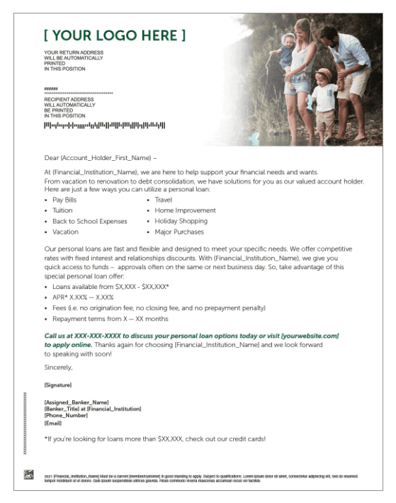 Personal Loan Letter - Family Adventure