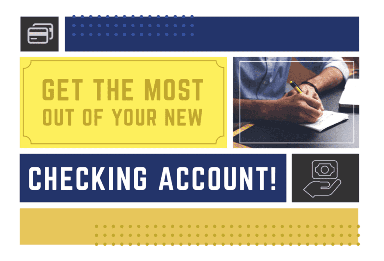 Checking Account Postcard Template - Account Benefits