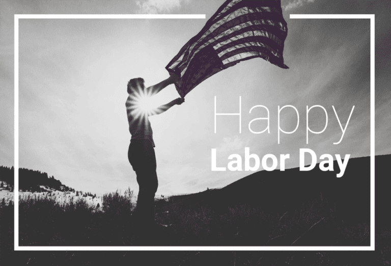 Labor Day Postcard Template - Waving Flag