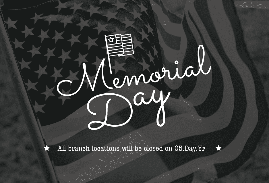 Memorial Day Postcard Template - Black and White Flag