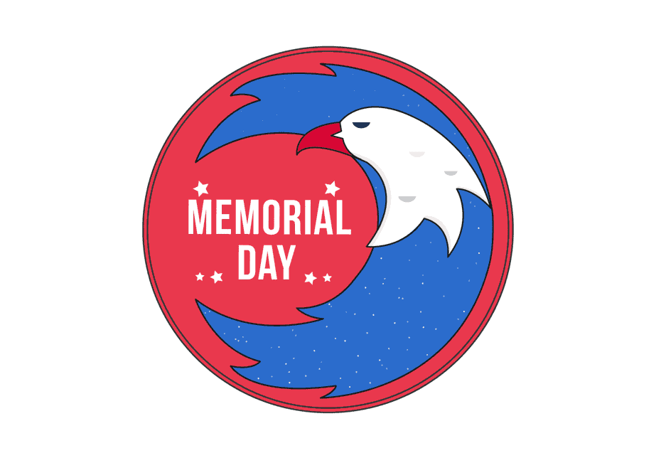 Memorial Day Postcard Template - Eagle