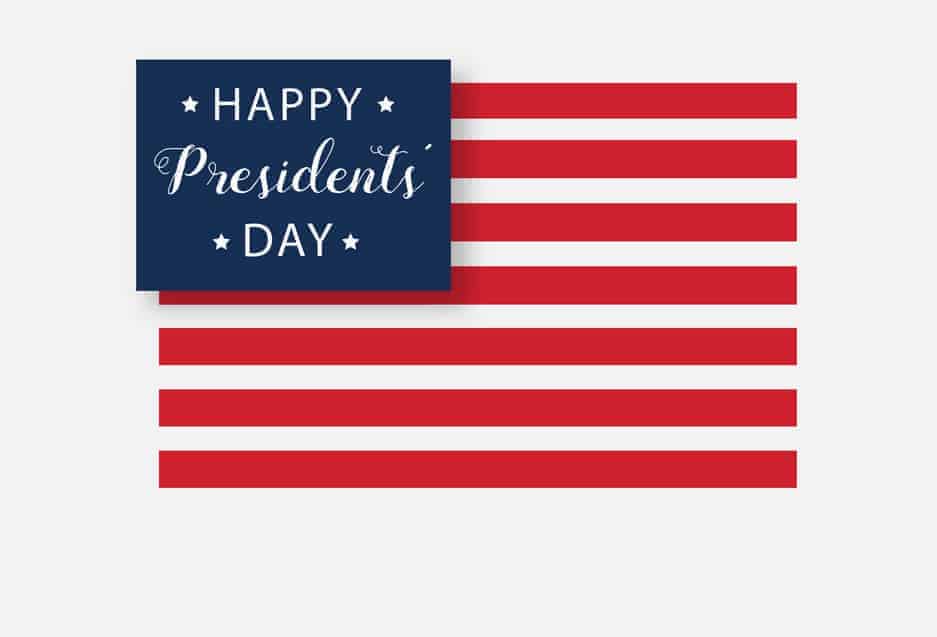 Presidents' Day Postcard American Flag Onovative