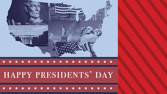 Happy Presidents' Day - Collage Image in US map